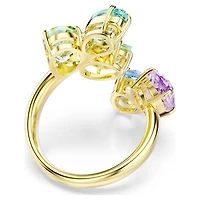 Gema cocktail ring, Mixed cuts, Multicoloured, Gold-tone plated by SWAROVSKI