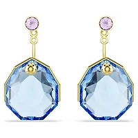 Gema earring jackets, Blue, Gold-tone plated by SWAROVSKI