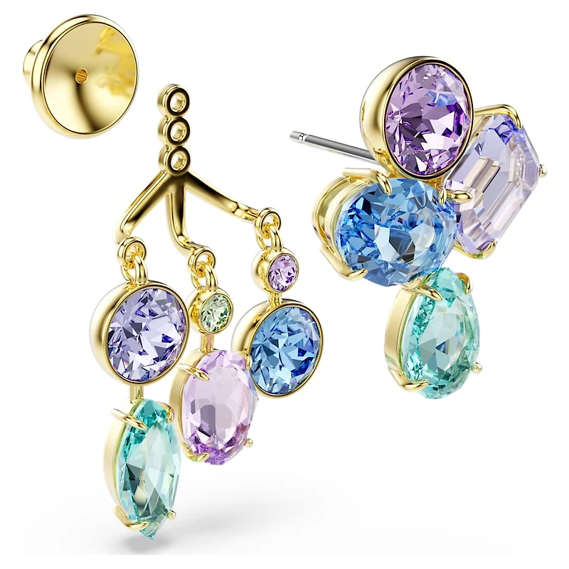 Gema earring jackets, Mixed cuts, Multicoloured, Gold-tone plated by SWAROVSKI