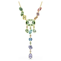 Gema Y necklace, Mixed cuts, Multicoloured, Gold-tone plated by SWAROVSKI