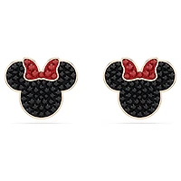 Mickey & Minnie stud earrings, Multicoloured, Rose gold-tone plated by SWAROVSKI