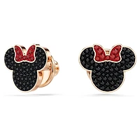 Mickey & Minnie stud earrings, Multicoloured, Rose gold-tone plated by SWAROVSKI