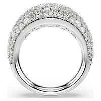 Sublima ring, White, Rhodium plated by SWAROVSKI