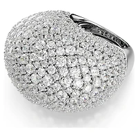 Sublima cocktail ring, Large, White, Rhodium plated by SWAROVSKI