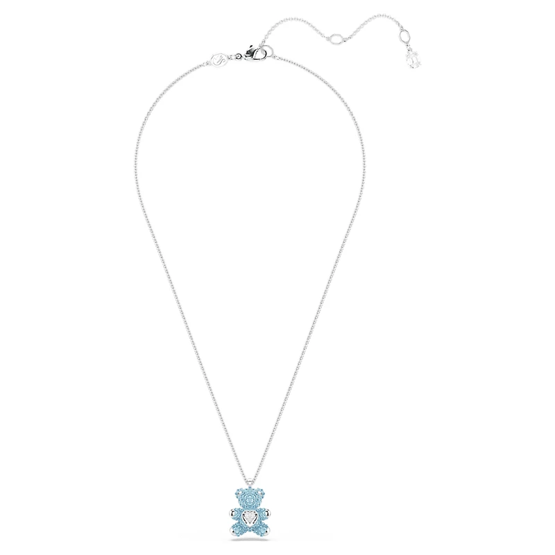 Teddy pendant, Bear, Blue, Rhodium plated by SWAROVSKI