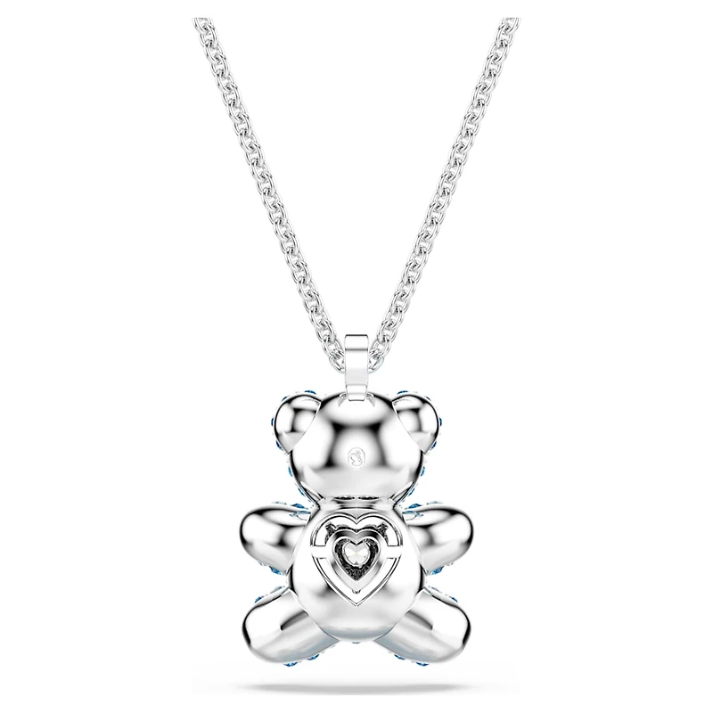 Teddy pendant, Bear, Blue, Rhodium plated by SWAROVSKI