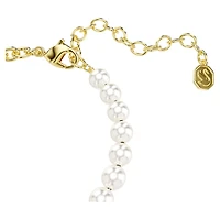 Idyllia bracelet, Crystal pearl, Round cut, Teddy, Gold tone, Gold-tone plated by SWAROVSKI