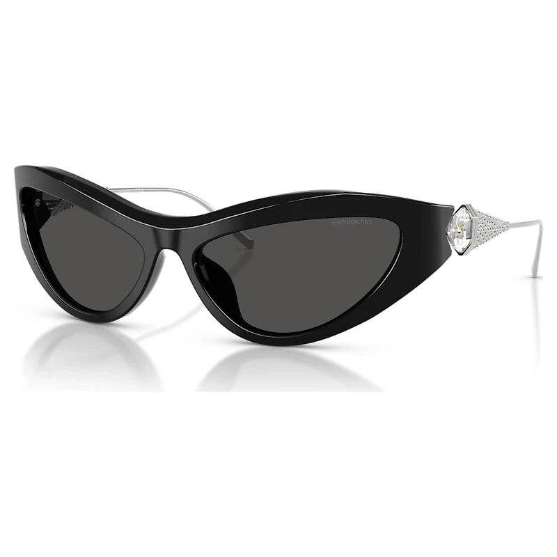 Sunglasses, Cat-eye shape, SK6046, Black by SWAROVSKI