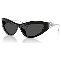 Sunglasses, Cat-eye shape, SK6046, Black by SWAROVSKI