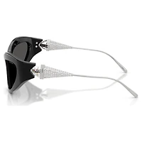 Sunglasses, Cat-Eye shape, SK6046, Black by SWAROVSKI