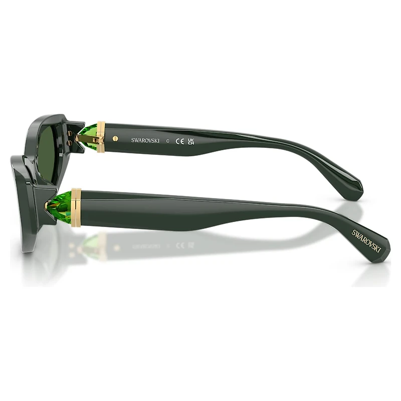 Sunglasses, Cat-Eye shape, SK6045, Green by SWAROVSKI