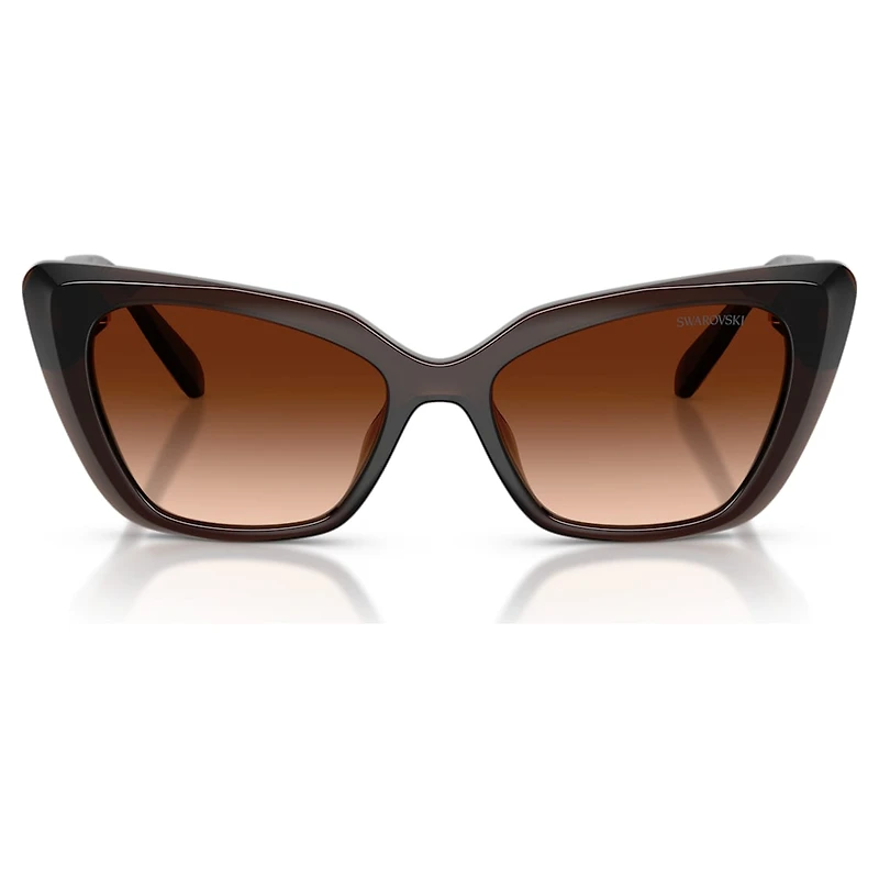 Sunglasses, Cat-eye shape, SK6047, Dark brown by SWAROVSKI