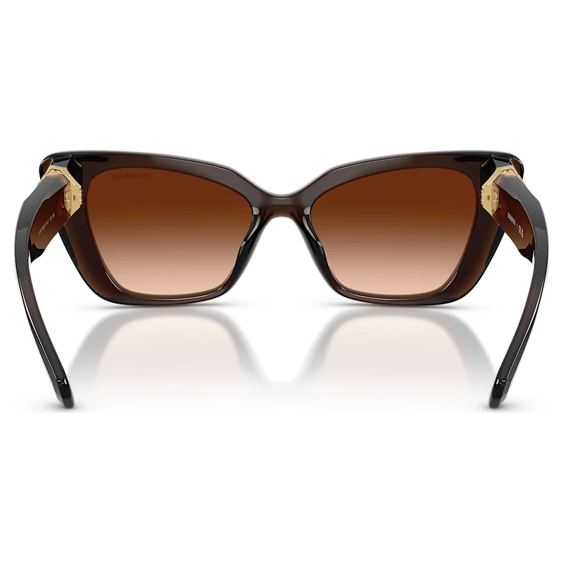 Sunglasses, Cat-eye shape, SK6047, Dark brown by SWAROVSKI