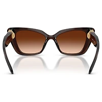 Sunglasses, Cat-eye shape, SK6047, Dark brown by SWAROVSKI