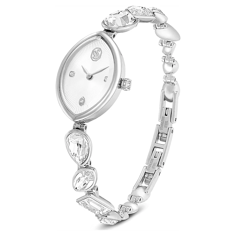 Gema watch, Crystal bracelet, Silver tone, Stainless steel by SWAROVSKI