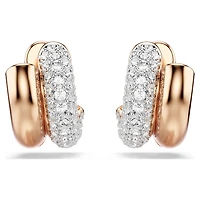 Dextera hoop earrings, Round cut, Mini, White