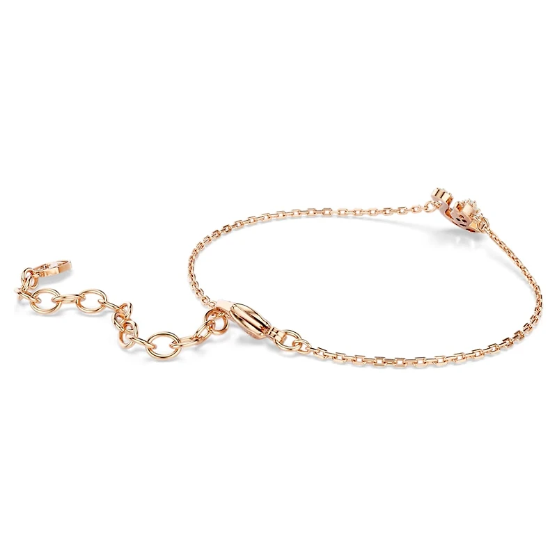 Swan bracelet, Mixed cuts, Swan, White, Rose gold-tone plated by SWAROVSKI