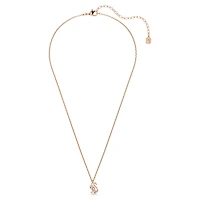 Swan pendant, Mixed cuts, Swan, White, Rose gold-tone plated by SWAROVSKI