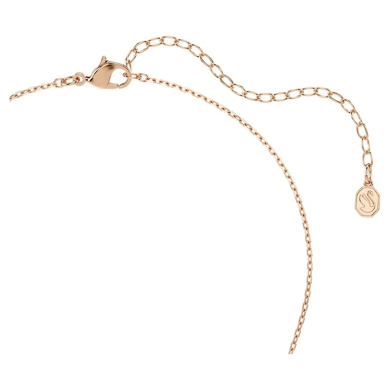 Swan pendant, Mixed cuts, Swan, White, Rose gold-tone plated by SWAROVSKI
