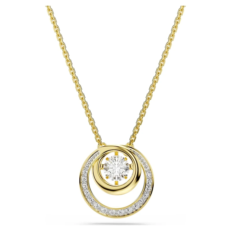 Hyperbola pendant, Round cut, White, Gold-tone plated by SWAROVSKI
