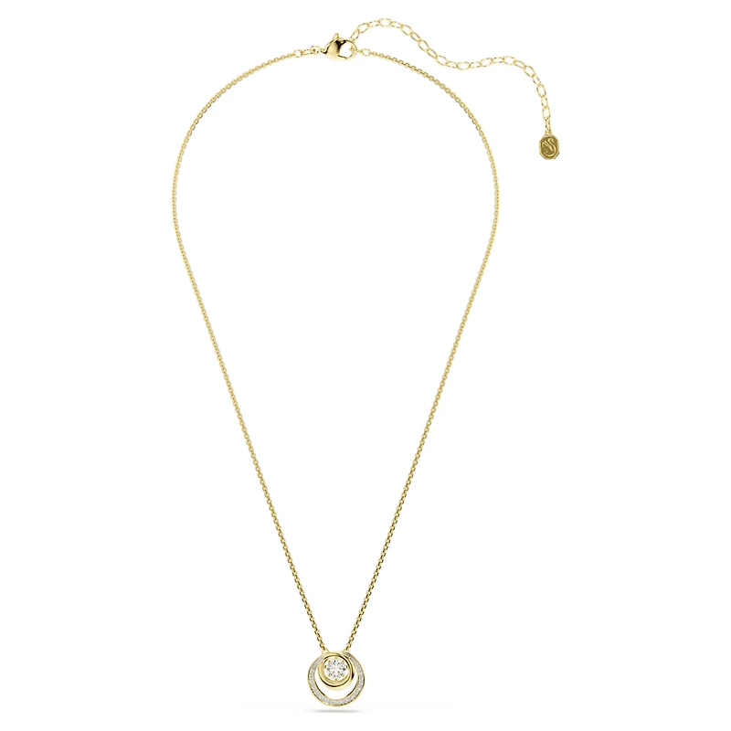 Hyperbola pendant, Round cut, White, Gold-tone plated by SWAROVSKI