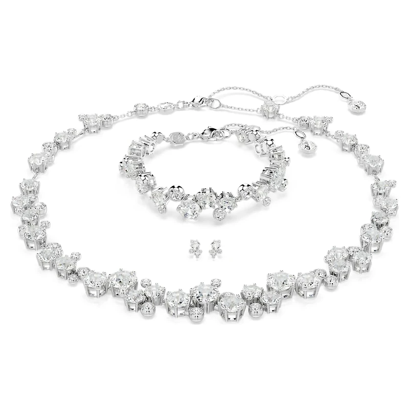 Constella set, Mixed cuts, White, Rhodium plated by SWAROVSKI