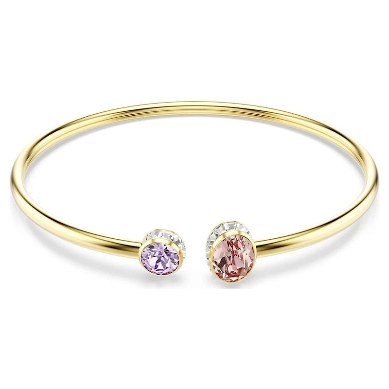 Chroma bangle, Mixed cuts, Multicoloured, Gold-tone plated by SWAROVSKI