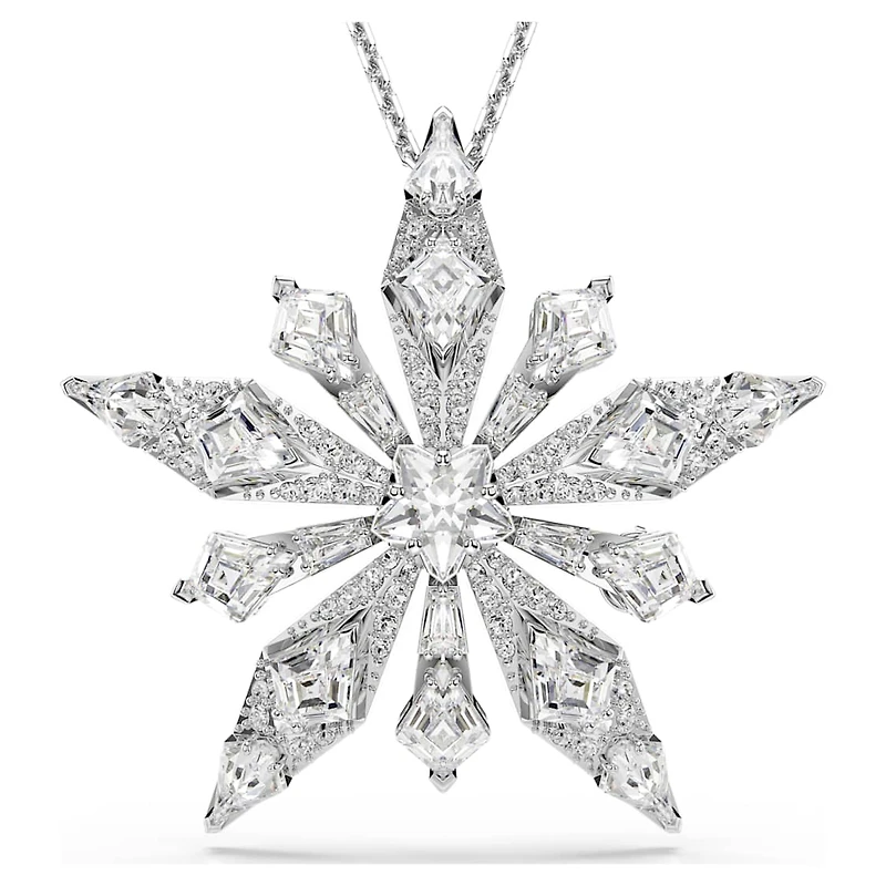 Idyllia pendant, Star, White, Rhodium plated by SWAROVSKI