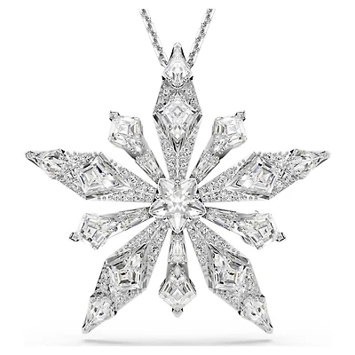 Idyllia pendant, Star, White, Rhodium plated by SWAROVSKI