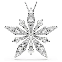 Idyllia pendant, Star, White, Rhodium plated by SWAROVSKI
