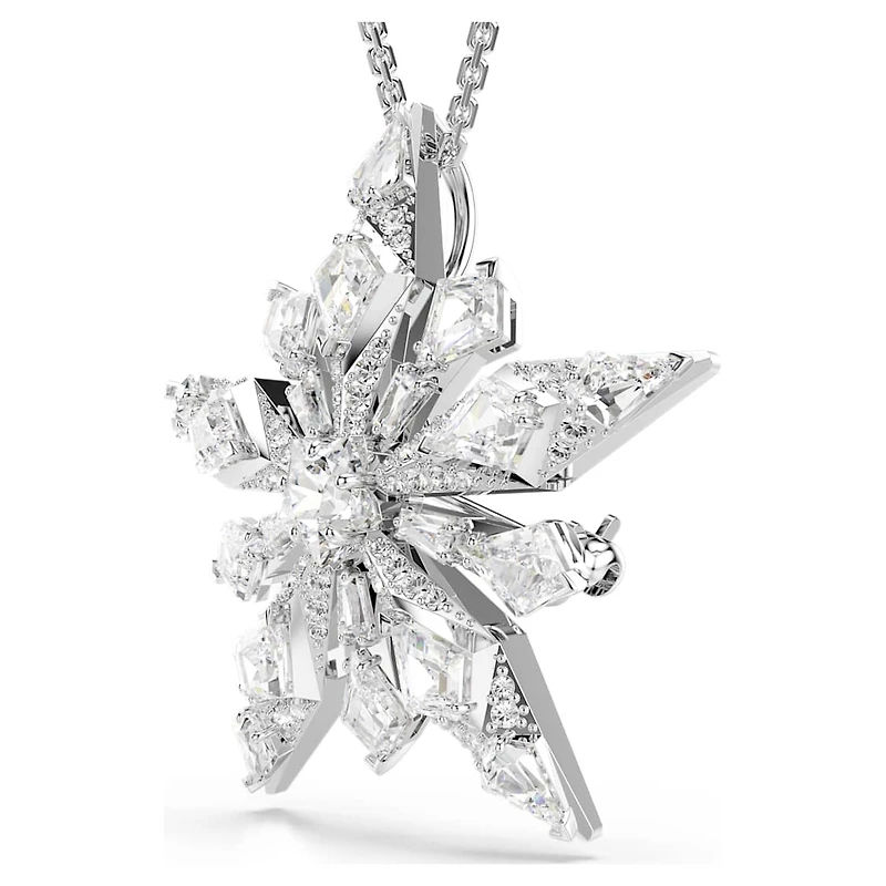 Idyllia pendant, Star, White, Rhodium plated by SWAROVSKI