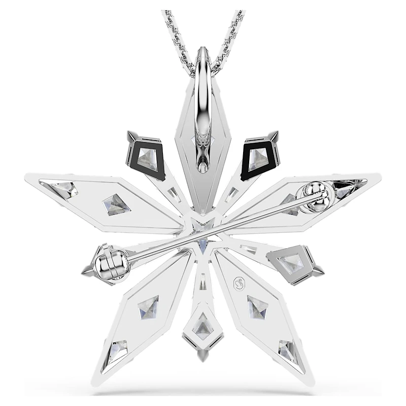 Idyllia pendant, Star, White, Rhodium plated by SWAROVSKI