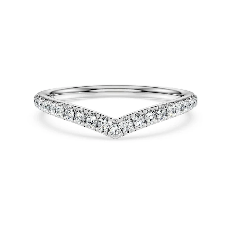 Eternity V band ring, Lab-grown diamonds 0.25 ct tw, Round shape, 14K white gold by SWAROVSKI