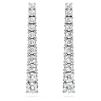 Eternity drop earrings, Lab-grown diamonds 1.3 ct tw, Round shape, 14K white gold by SWAROVSKI