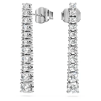 Eternity drop earrings, Lab-grown diamonds 1.3 ct tw, Round shape, 14K white gold by SWAROVSKI