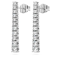 Eternity drop earrings, Lab-grown diamonds 1.3 ct tw, Round shape, 14K white gold by SWAROVSKI