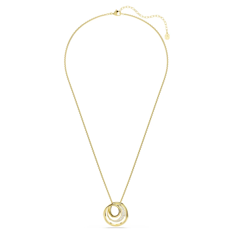 Hyperbola necklace, Round cut, White, Gold-tone plated by SWAROVSKI