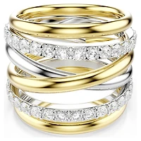 Hyperbola cocktail ring, Round cut, White, Mixed metal finish by SWAROVSKI