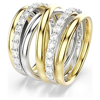 Hyperbola cocktail ring, Round cut, White, Mixed metal finish by SWAROVSKI