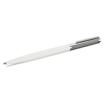 Matrix Tennis ballpoint pen, White, Chrome plated by SWAROVSKI