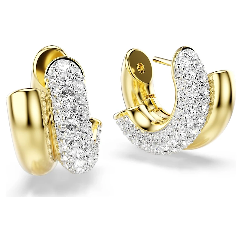 Dextera hoop earrings, Round cut, Mini, White