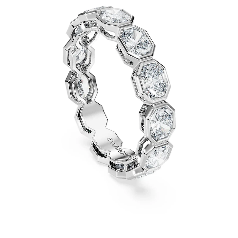 Octagon band ring, Lab-grown diamonds 2.4 ct tw, Octagon shape, 14K white gold by SWAROVSKI