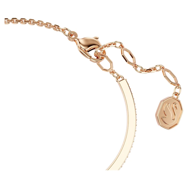 Symbolica bangle, Pavé, Horseshoe, White, Rose gold-tone plated by SWAROVSKI
