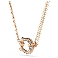 Symbolica pendant, Pavé, Horseshoe, White, Rose gold-tone plated by SWAROVSKI