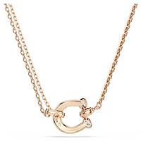 Symbolica pendant, Pavé, Horseshoe, White, Rose gold-tone plated by SWAROVSKI