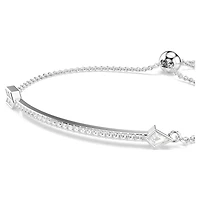 Idyllia bracelet, Mixed cuts, Arrow, White, Rhodium plated by SWAROVSKI