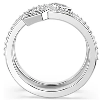 Idyllia motif ring, Mixed cuts, Arrow, White, Rhodium plated by SWAROVSKI