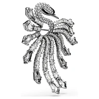 The Vienna Collection brooch, Swan, White, Ruthenium plated by SWAROVSKI