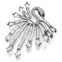 The Vienna Collection brooch, Swan, White, Ruthenium plated by SWAROVSKI