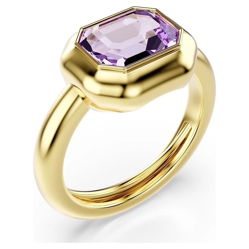 Gema motif ring, Set (3), Multicoloured, Gold-tone plated by SWAROVSKI